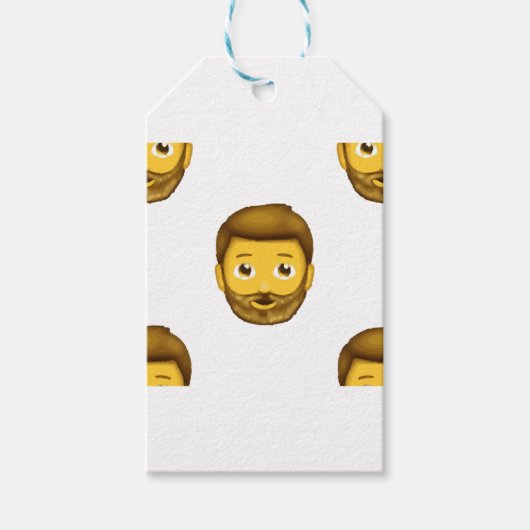 man met baard emoji cadeaulabel (Voorkant)