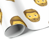 man met baard emoji cadeaupapier (Rol Hoek)