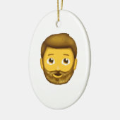 man met baard emoji keramisch ornament (Links)