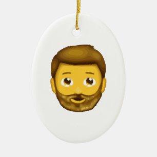 man met baard emoji keramisch ornament