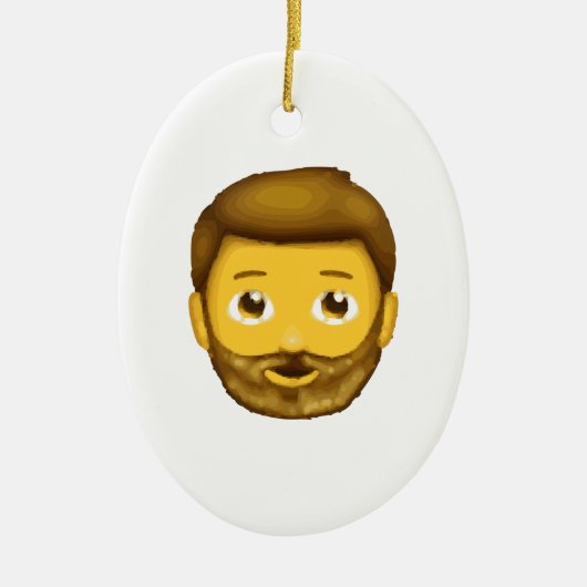 man met baard emoji keramisch ornament (Voorkant)