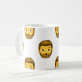 man met baard emoji koffiemok (Voorkant links)