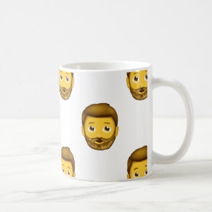 man met baard emoji koffiemok