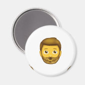 man met baard emoji magneet (Voorkant / Achterkant)