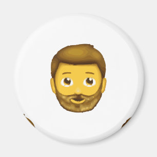 man met baard emoji magneet