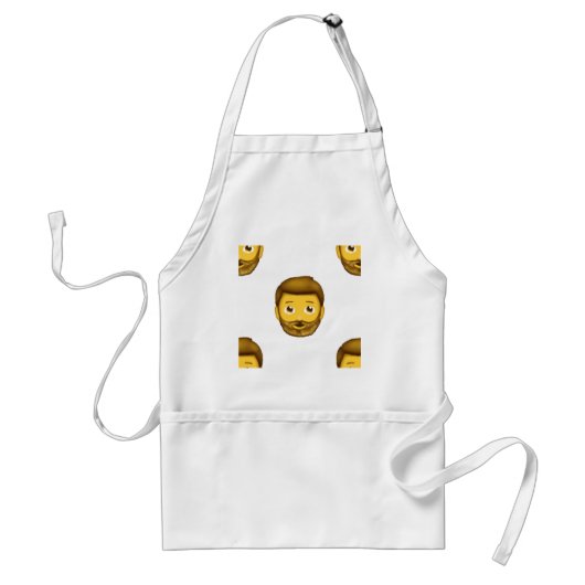 man met baard emoji standaard schort (Voorkant)