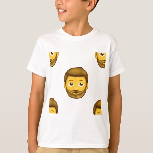 man met baard emoji t-shirt (Voorkant)