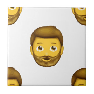 man met baard emoji tegeltje