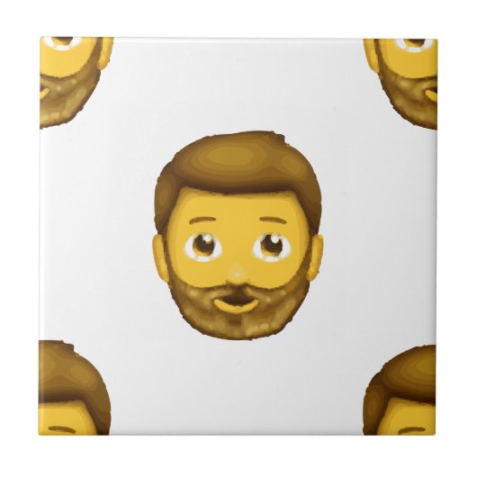 man met baard emoji tegeltje (Voorkant)