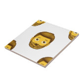 man met baard emoji tegeltje (Zijkant)