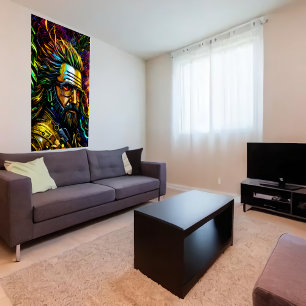 Man met baard en bril   AI Art Poster