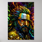 Man met baard en bril | AI Art Poster (Voorkant)