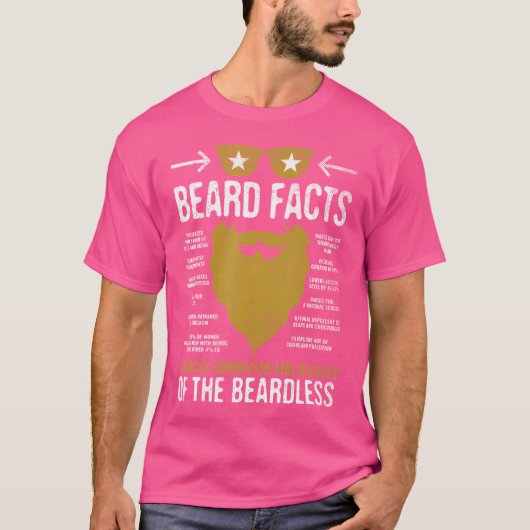 Man met baard Grappige baardfeiten T-shirt (Voorkant)