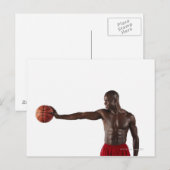 Man met basketbal briefkaart (Voorkant / Achterkant)