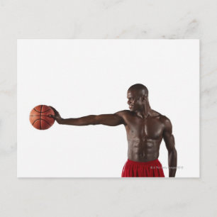 Man met basketbal briefkaart