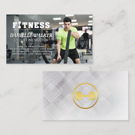 Man met Battle Ropes | Fitness Visitekaartje (Voorkant / Achterkant)