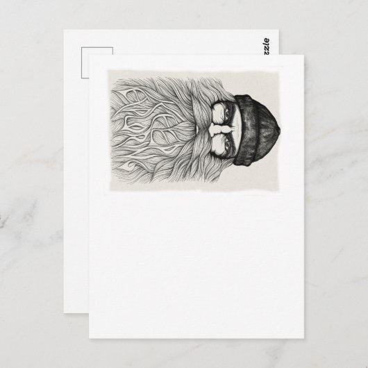 Man met been briefkaart (Voorkant / Achterkant)