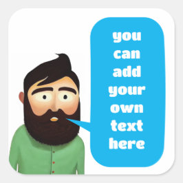 Man met been vierkante sticker