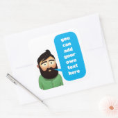 Man met been vierkante sticker (Envelop)