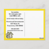 Man met bezorgd gezicht tekenen op Wall Street Briefkaart (Achterkant)