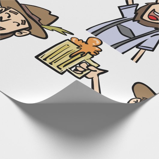 Man met bier cadeaupapier (Hoek)