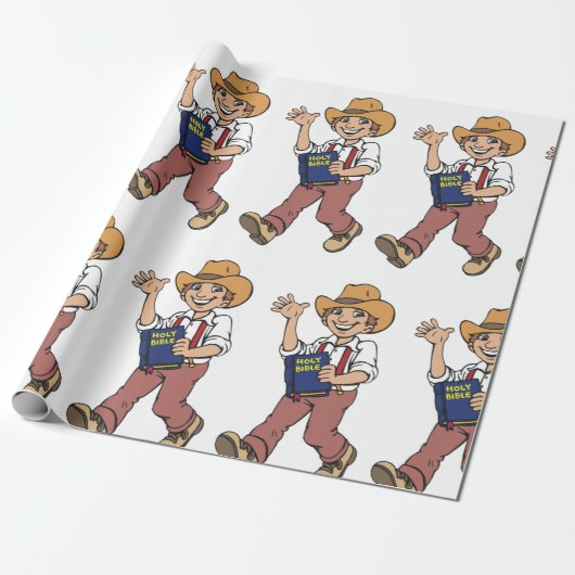 Man met bijbel cadeaupapier (Uitgerold)