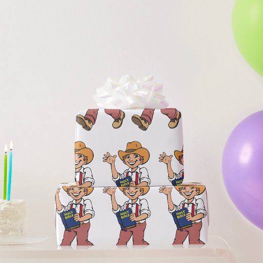 Man met bijbel cadeaupapier