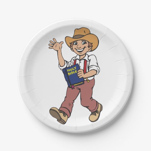 Man met bijbel papieren bordje (Voorkant)