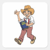 Man met bijbel vierkante sticker (Voorkant)