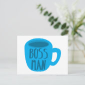 Man met blauwe kop briefkaart (Staand voorkant)