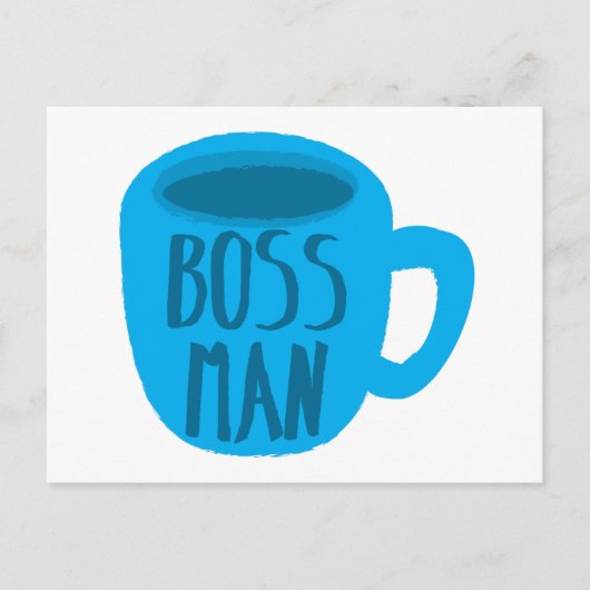 Man met blauwe kop briefkaart (Voorkant)