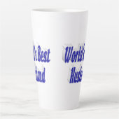 Man met blauwe tekst latte mok (Voorkant)