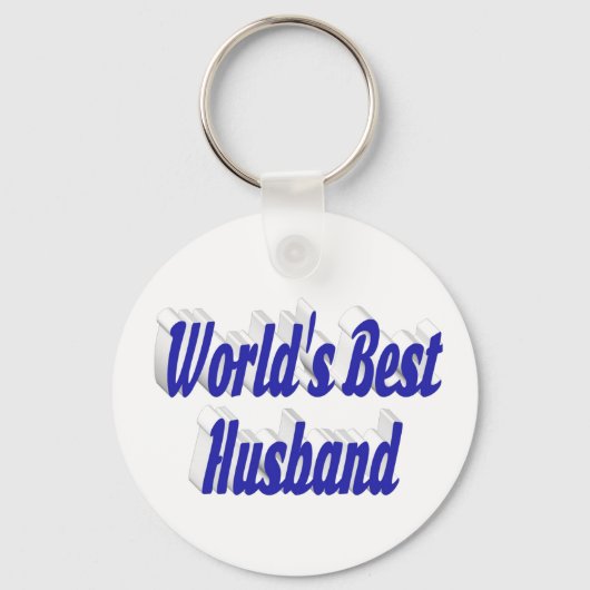 Man met blauwe tekst sleutelhanger (Voorkant)