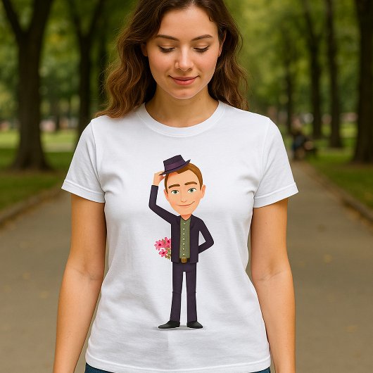 Man Met Bloemen Dames T-Shirt