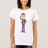 Man Met Bloemen Dames T-Shirt (Voorkant)