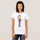 Man Met Bloemen Dames T-Shirt (Voorkant volledig)