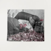 Man met bloemen wandkleed (Voorkant (horizontaal))