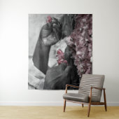 Man met bloemen wandkleed (In situ)