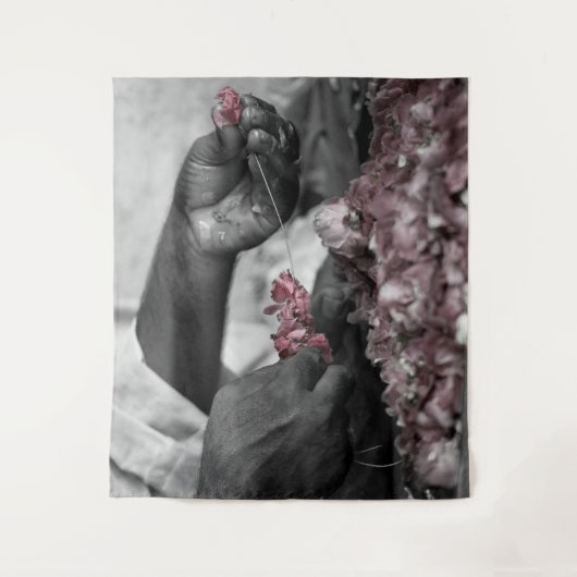 Man met bloemen wandkleed (Voorkant)