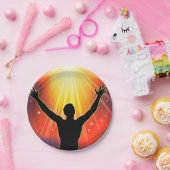 Man met Borden van gepantserd papier Papieren Bordje (Feest)