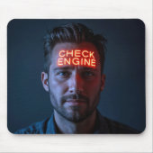 Man met bordje op voorhoofd muismat (Voorkant)