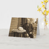 Man met cake kaart (Gele Bloem)