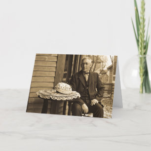 Man met cake kaart