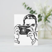 Man met camera Briefkaart (Staand voorkant)