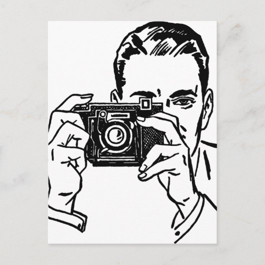 Man met camera Briefkaart (Voorkant)