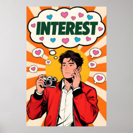 Man met camera Pop Art Poster