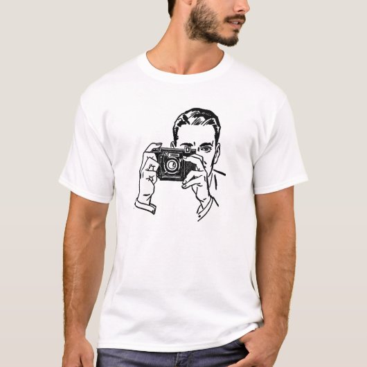  Man met camera T-shirt (Voorkant)
