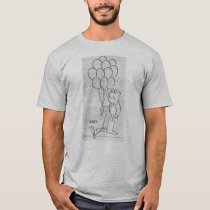 Man met Cartoon van ballonnen T-shirt