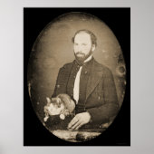 Man met Cat Daguerreotype 1854 Poster (Voorkant)