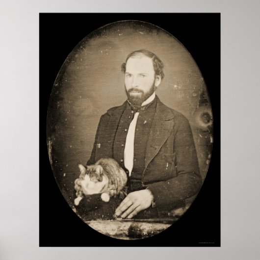 Man met Cat Daguerreotype 1854 Poster (Voorkant)